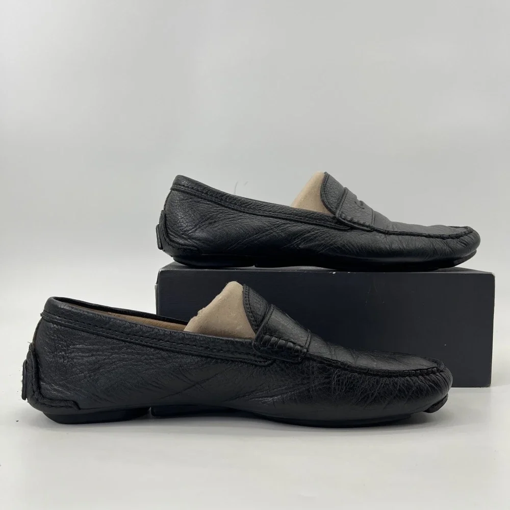 Coach Neal Driving Loafers Men's Size 11M Black Leather Pebbled Comfort